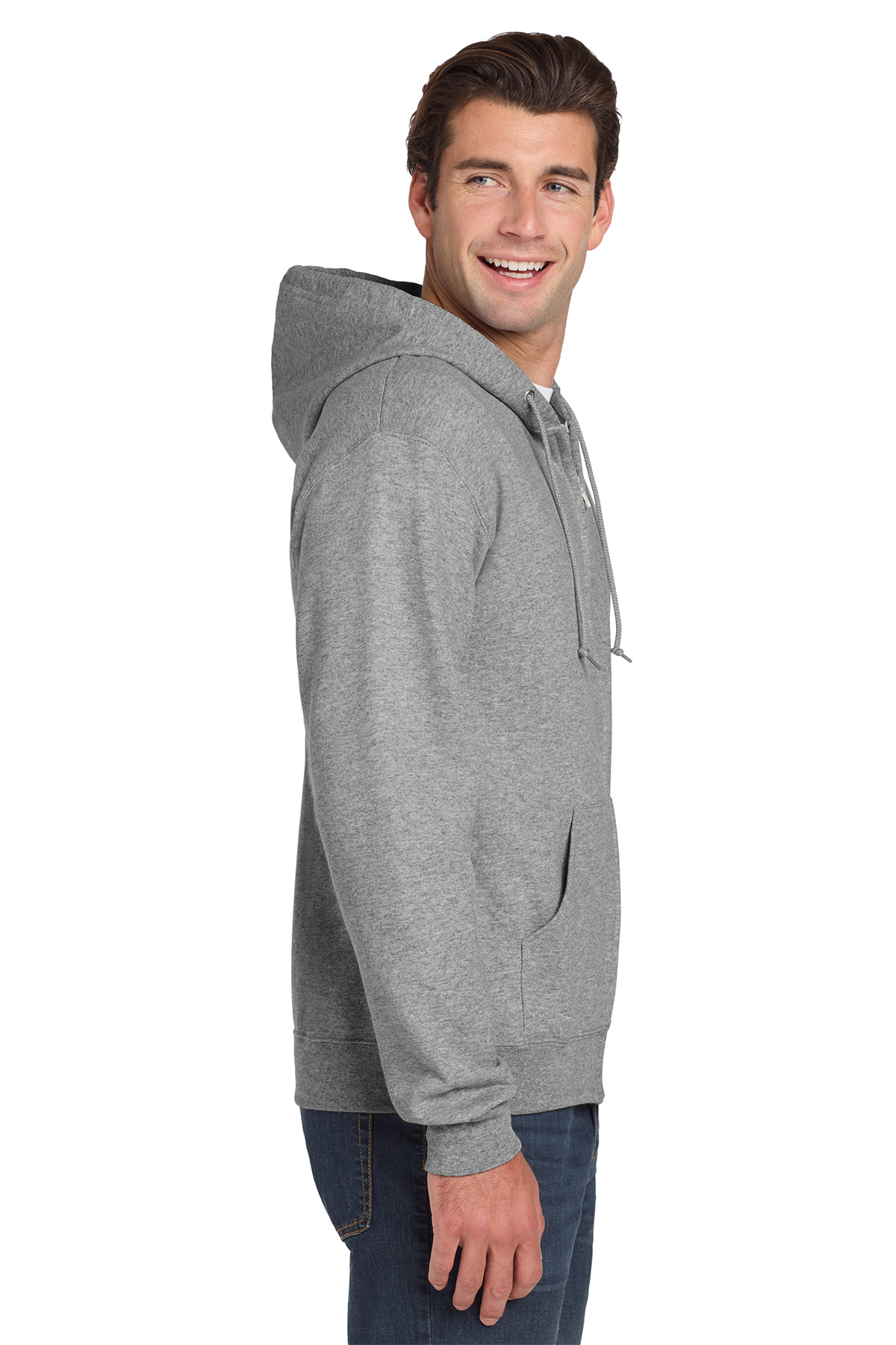 Jerzees NuBlend Full-Zip Hoodie - Birch Color, 50/50 Cotton Polyester, Pill-Resistant Fleece, Front Pockets, Unisex Fit