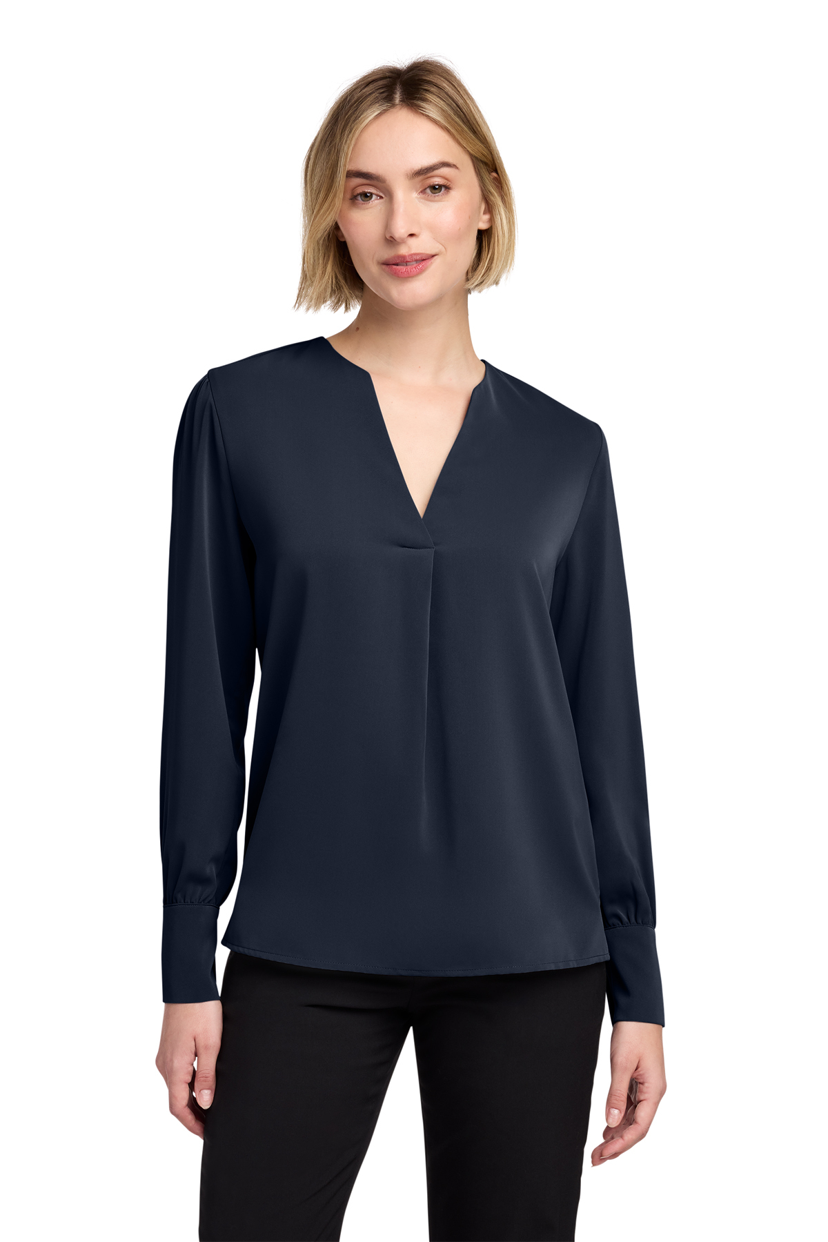 Brooks Brothers Women's Open-Neck Satin Blouse | Product | Company