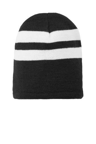 Port & Company Fleece-Lined Striped Beanie Cap | Product | SanMar