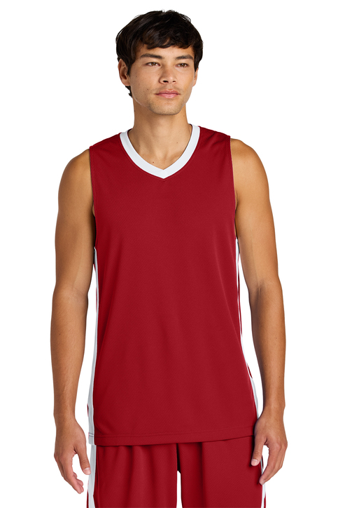 Maillot De Basket Réversible SCORE Homme M, Rouge/blanc, Défaut Sur Blanc, Entraînement