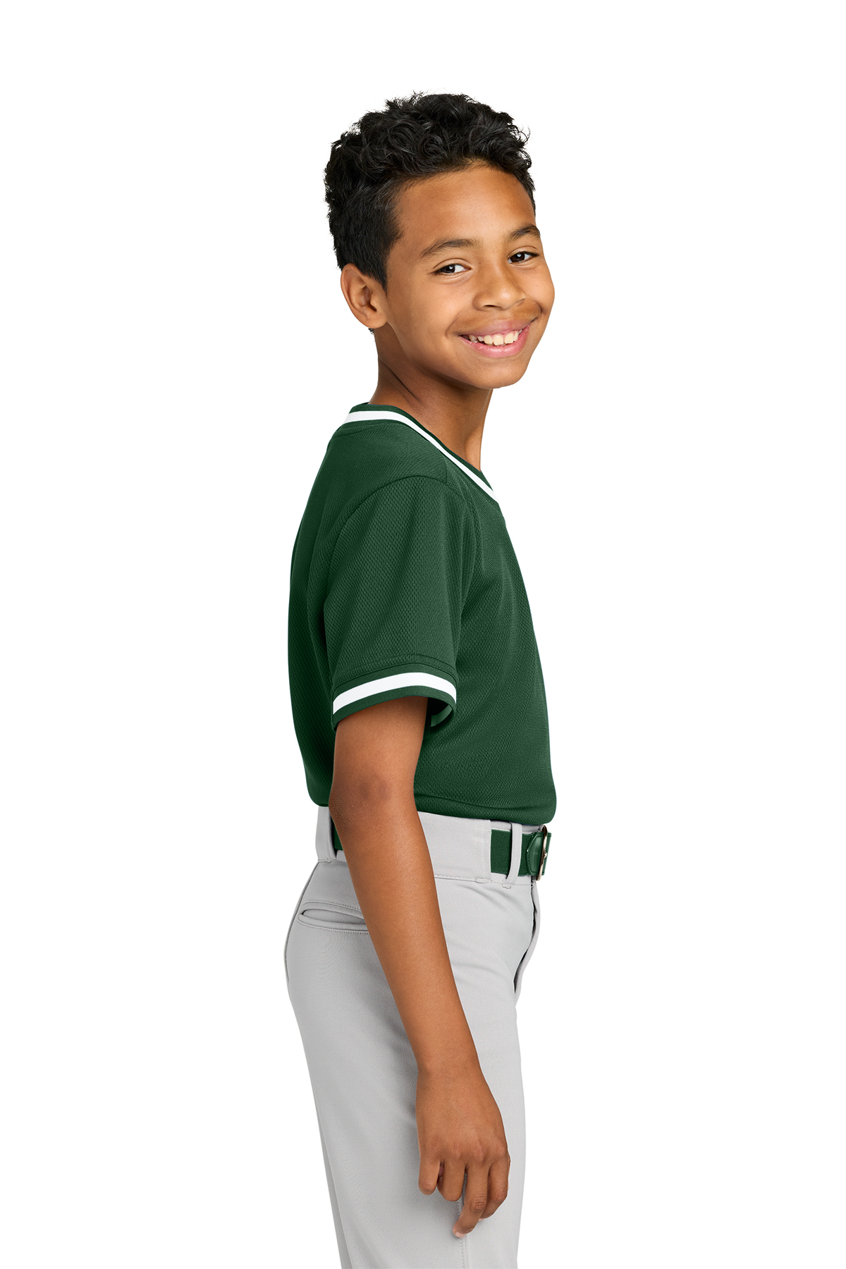 Classico ダークグリーン Vネックシャツ Sサイズ Sport-Tek Youth Tough Mesh V-Neck Baseball Jersey | Product