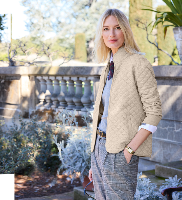Brooks Brothers Women's Diamond Quilt Full-Zip | Product | SanMar