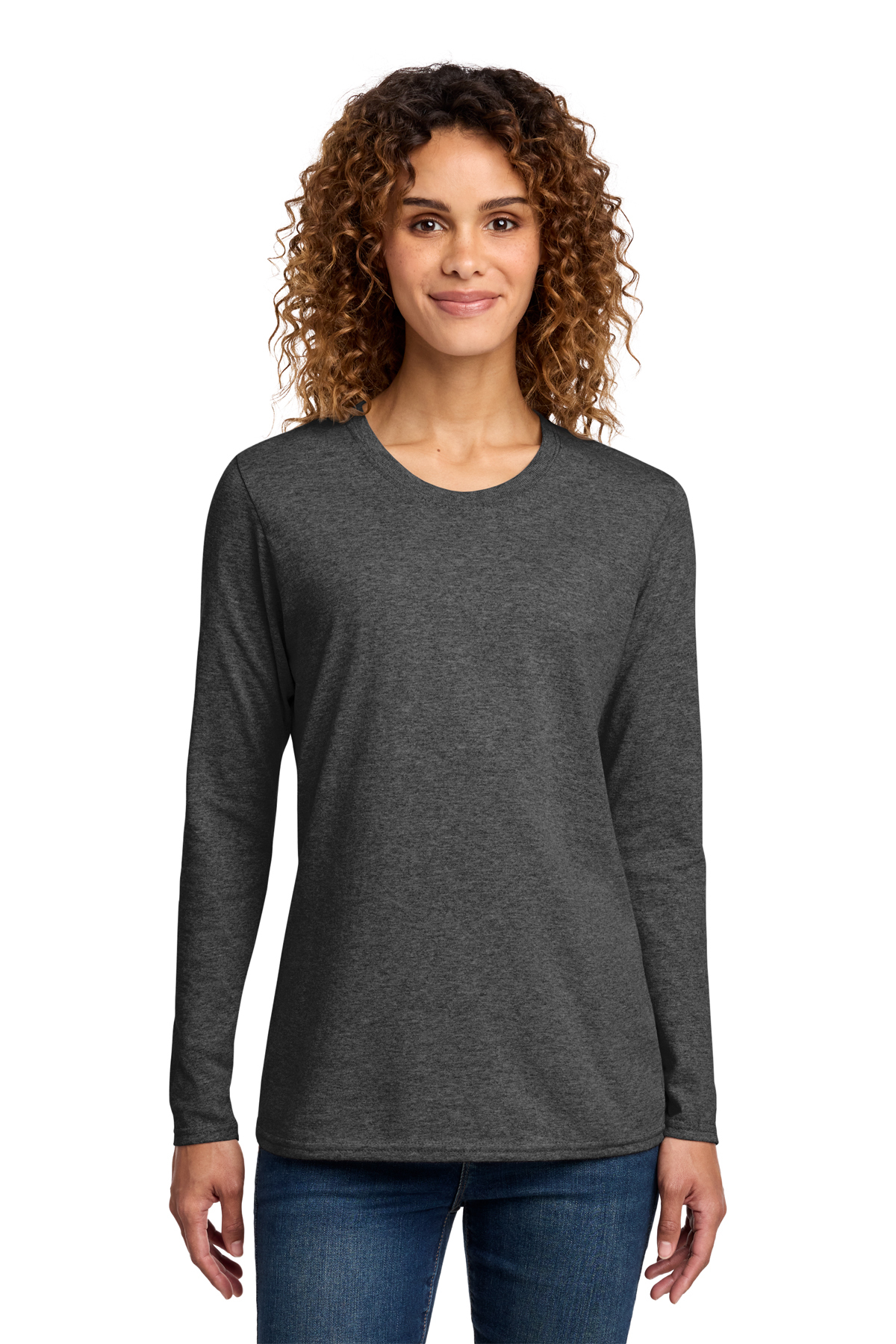 Port & Co Women's Long Sleeve Core Cotton Tee | Product | SanMar