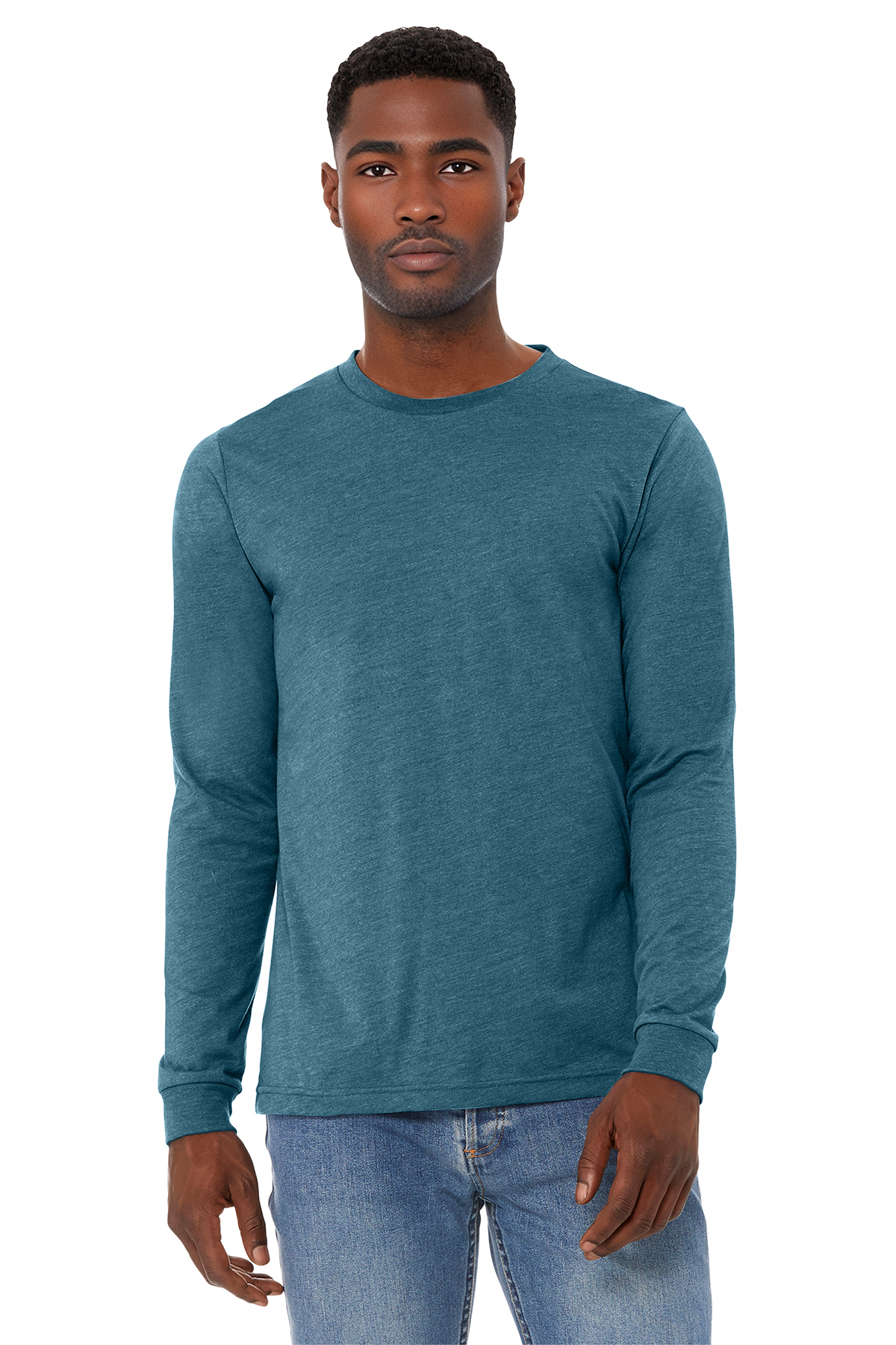 BELLA+CANVAS Unisex Heather CVC Long Sleeve Tee | Product | SanMar