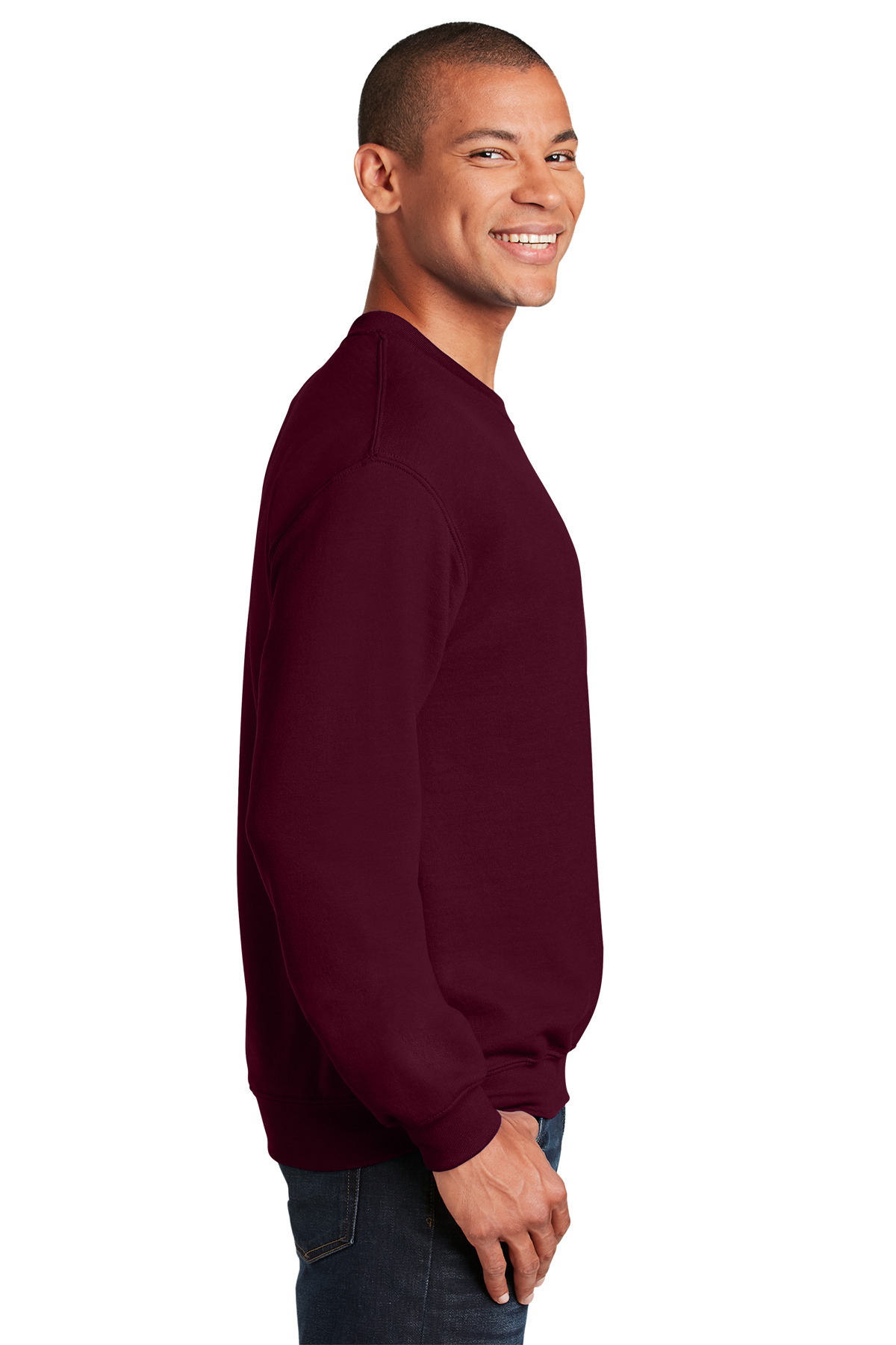 Silk-blend sweatshirt - Burgundy marl - Men