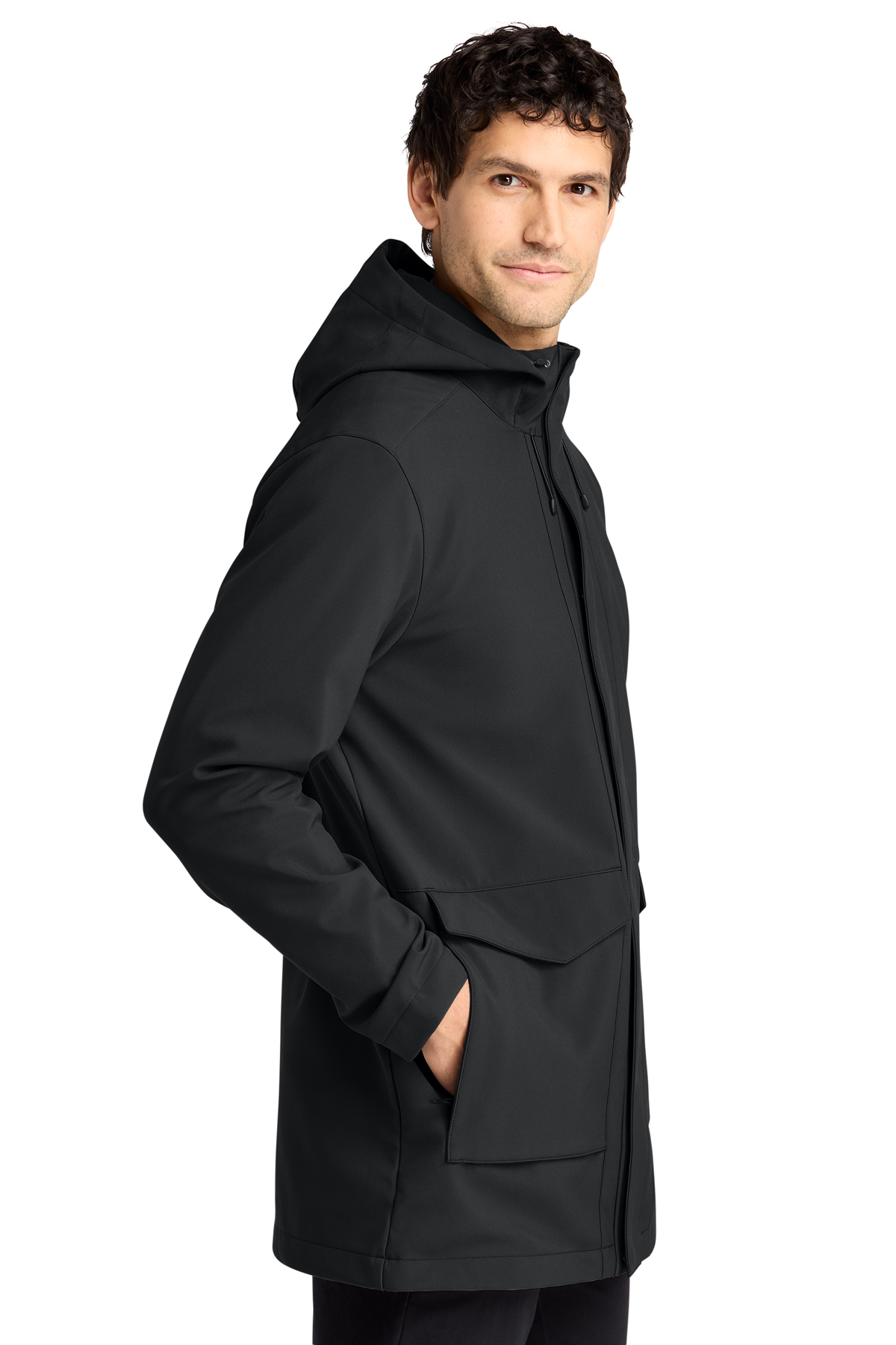 optstuff SHELL PARKA (BLACK×GRAY) ennoy Port Authority Collective Outer Soft Shell Parka | Product | Port