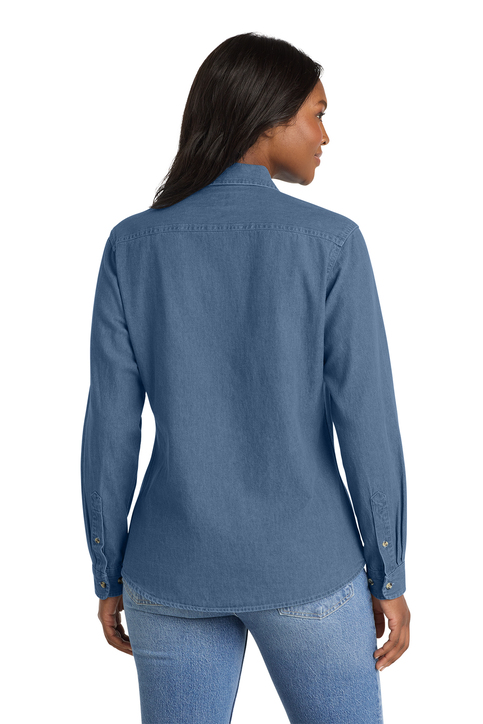 Port & Co Women's Long Sleeve Value Denim Shirt | Product | SanMar