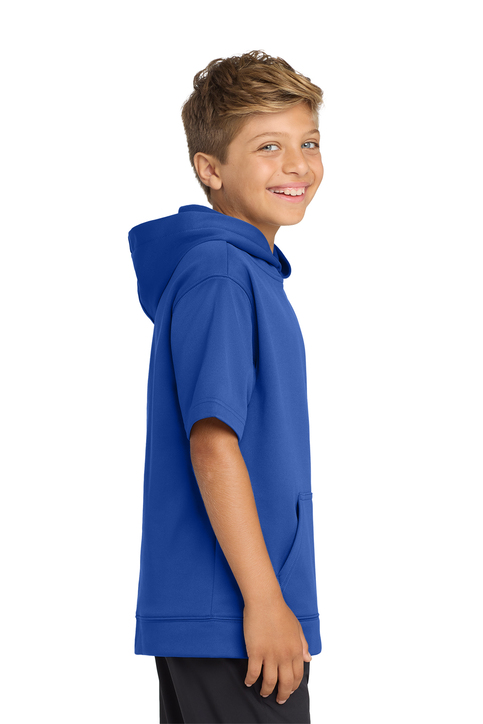 Sport-Tek Youth Sport-Wick Fleece Short Sleeve Hooded Pullover