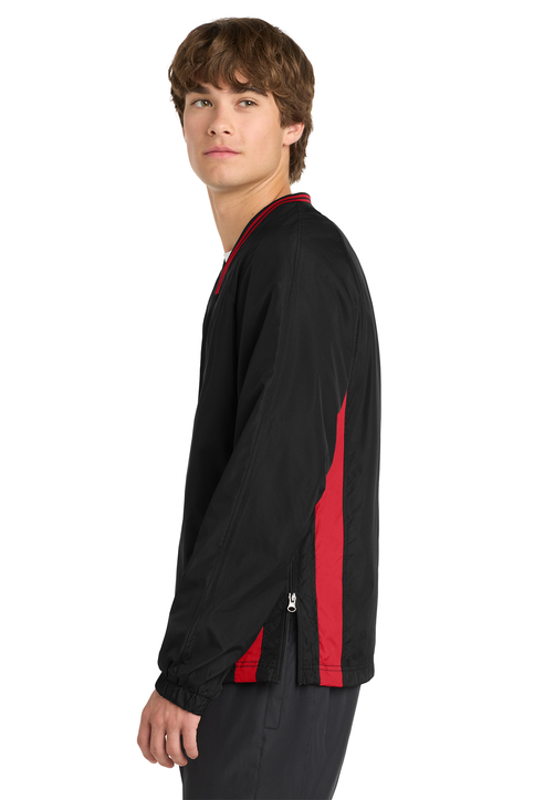 Sport-Tek Tipped V-Neck Raglan Wind Shirt | Product | SanMar