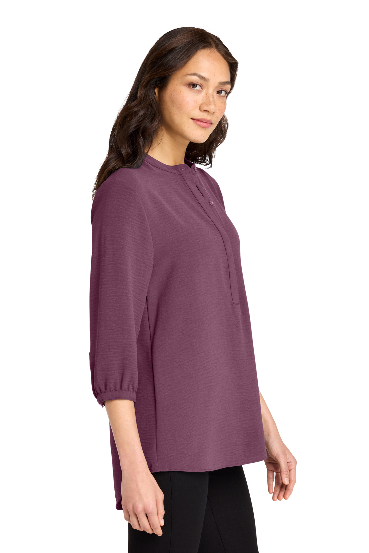 Port Authority Women's 3/4-Sleeve Textured Crepe Tunic | Product