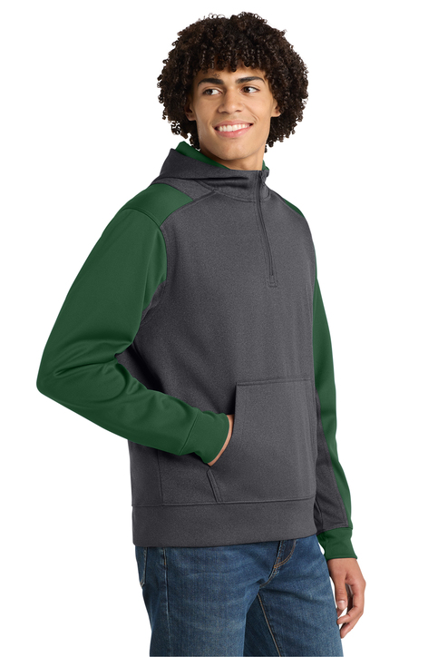 Sport-Tek Tech Fleece Colorblock 1/4-Zip Hooded Sweatshirt