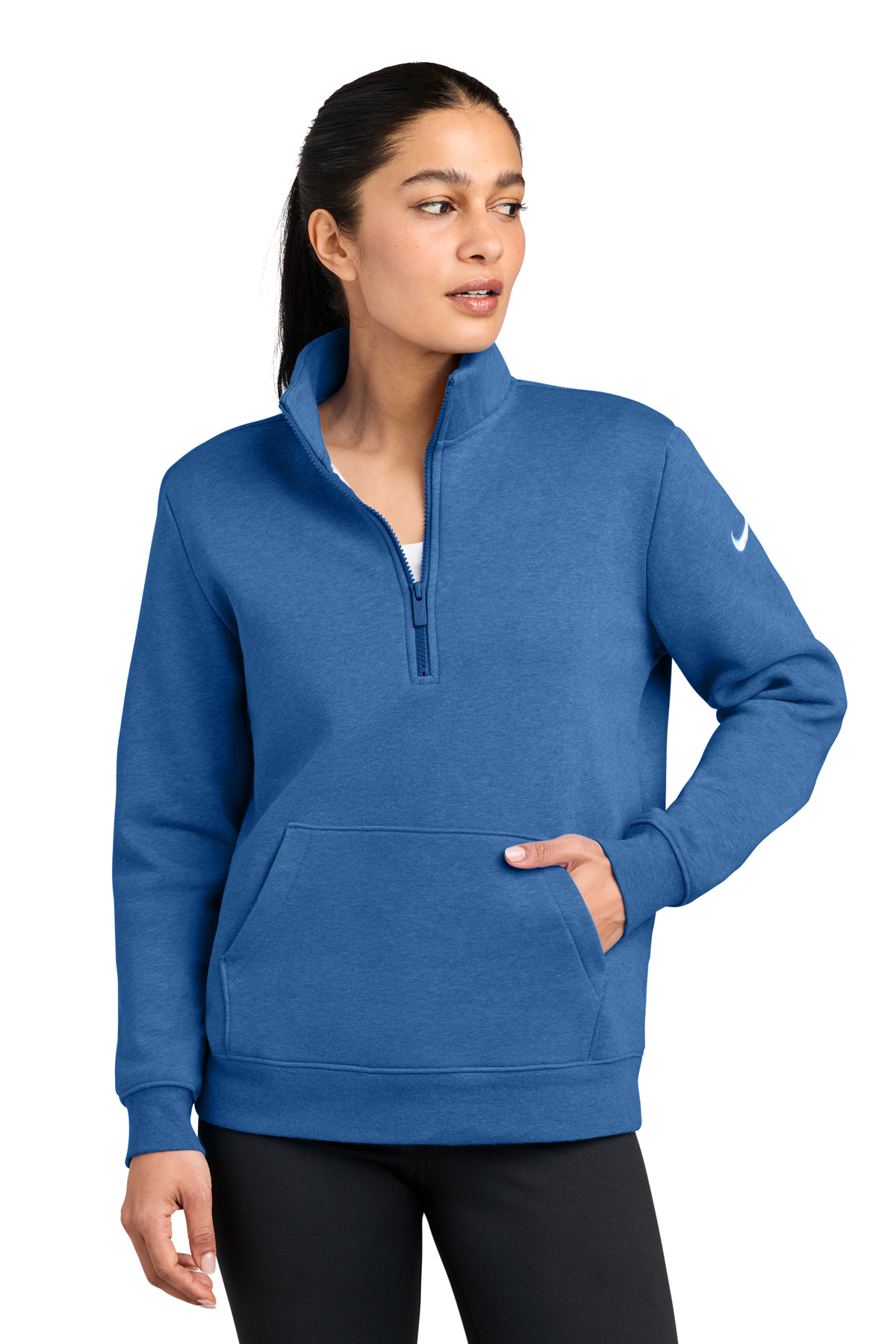 Nike Women's Club Fleece Sleeve Swoosh 1/2-Zip | Product | Company