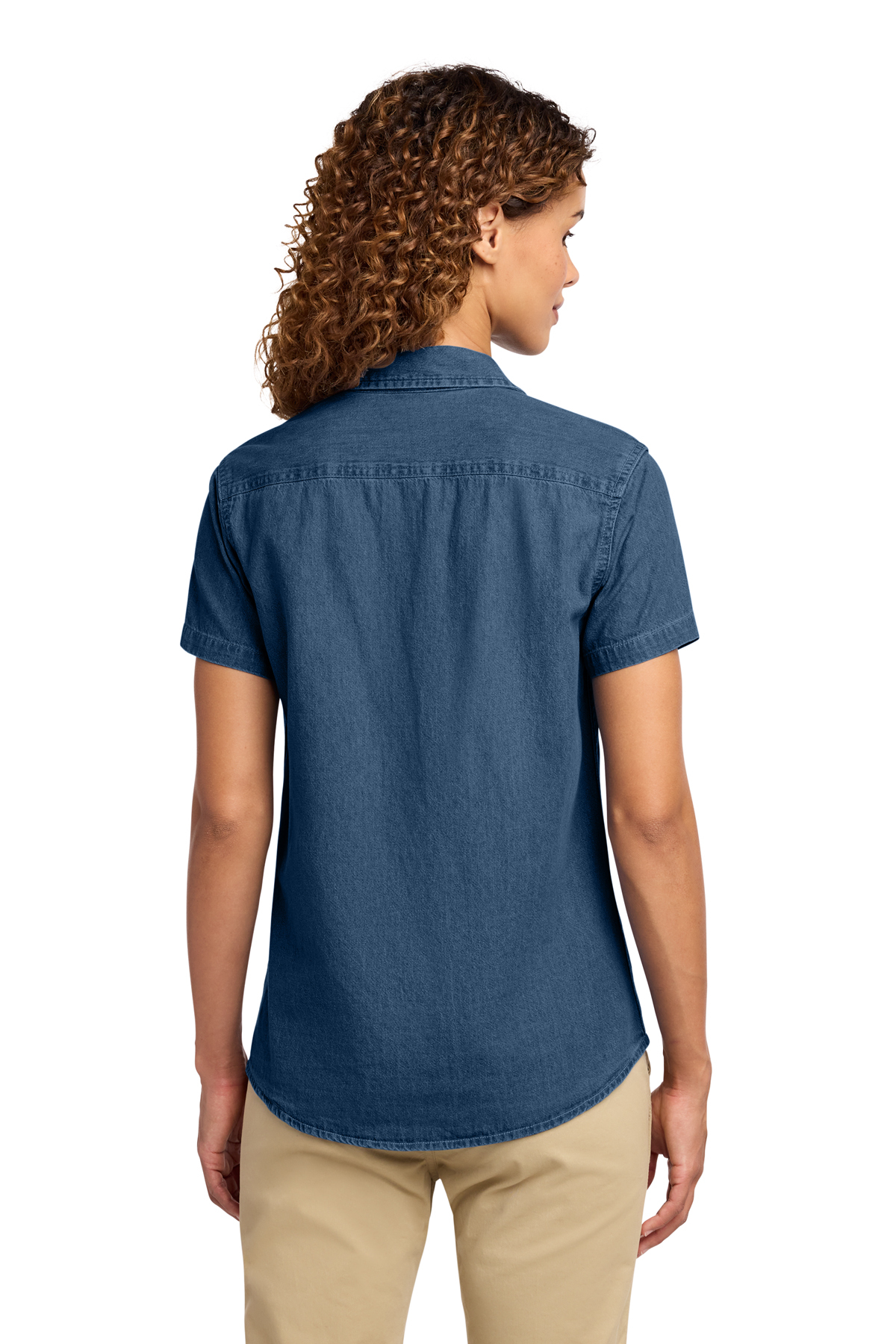 Port & Co Women's Short Sleeve Value Denim Shirt | Product