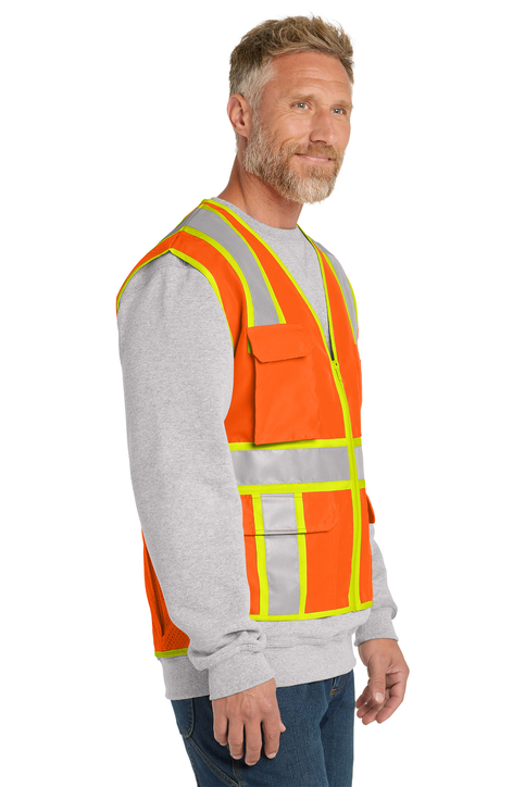 CornerStone ANSI 107 Class 2 Surveyor Zippered Two-Tone Vest