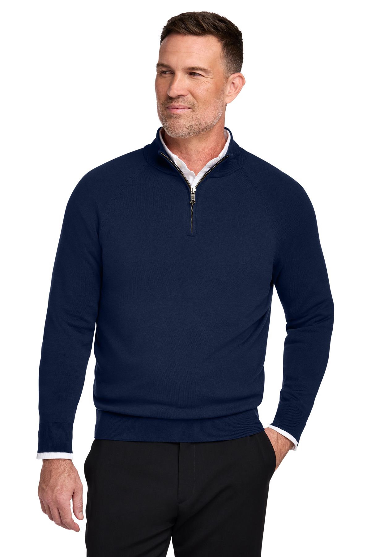 Brooks Brothers Cotton Stretch 1/4-Zip Sweater | Product | Company