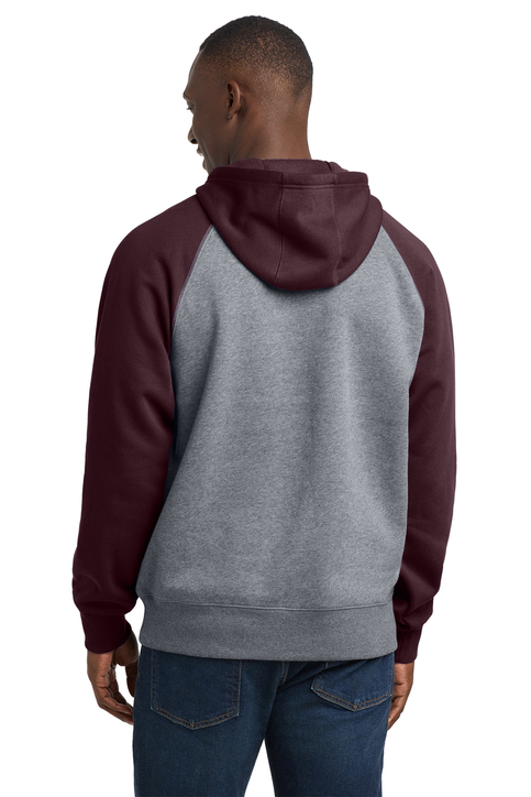 Sport-Tek Raglan Colorblock Pullover Hooded Sweatshirt | Product