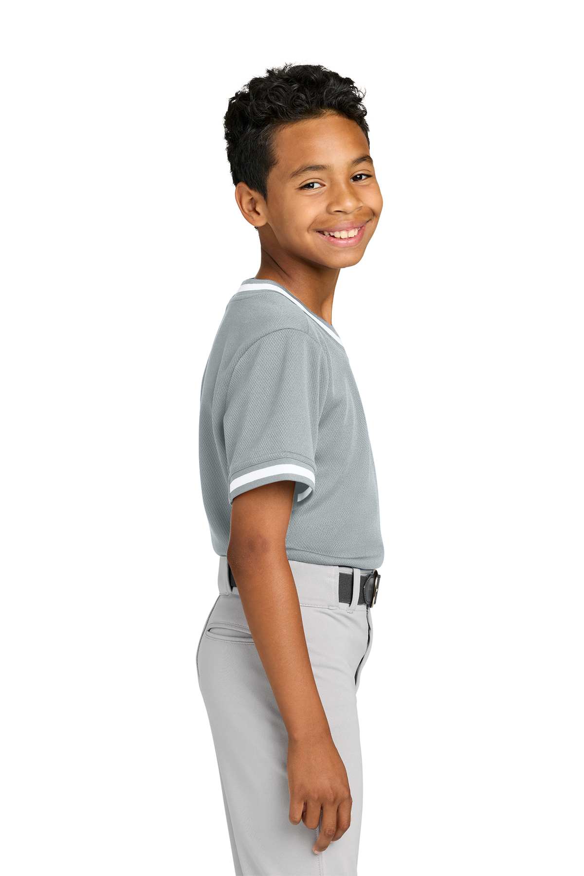 Sport-Tek Youth Tough Mesh V-Neck Baseball Jersey | Product