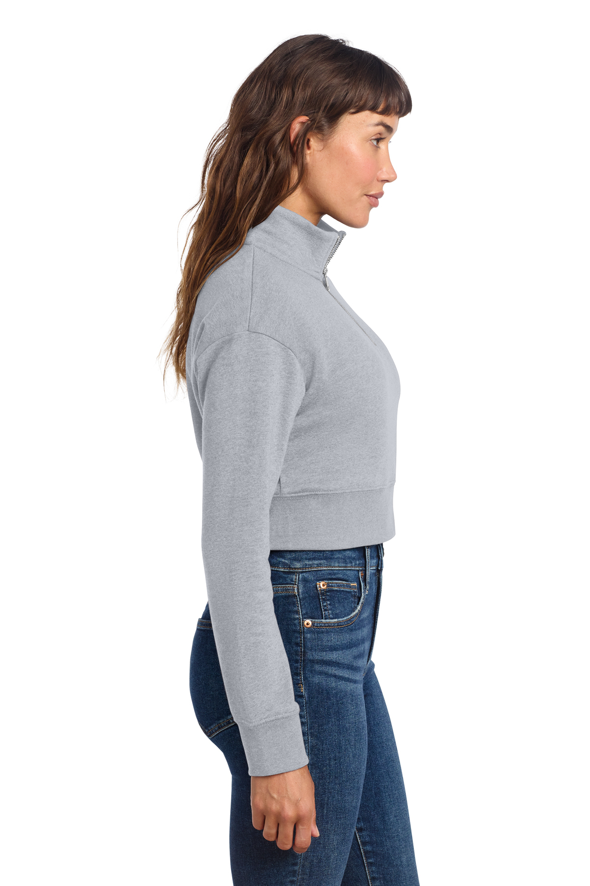 トップス Perverze 25AW CroppedHoodieKnit Top Gray grey cropped zipup sweatshirt – The Prima Club