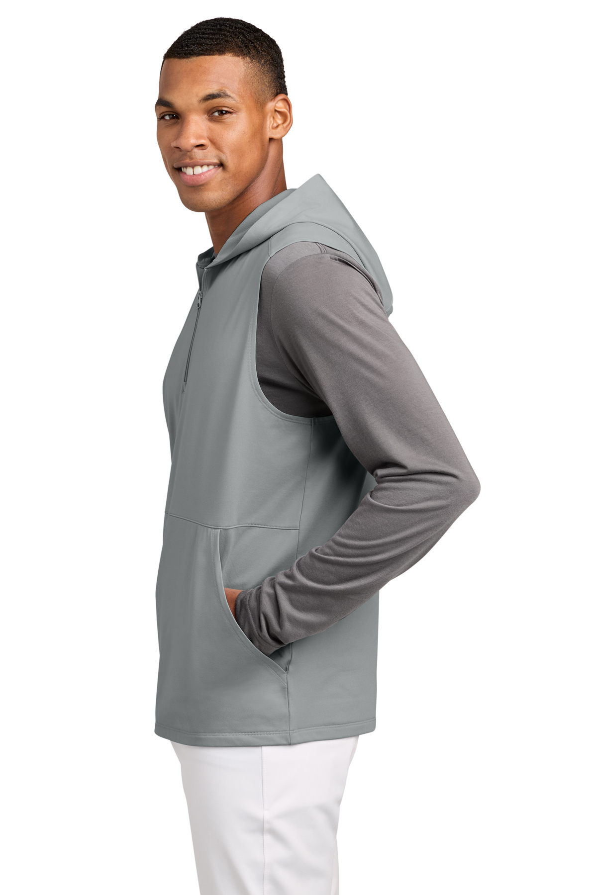 Sport-Tek Sport-Wick Stretch Sleeveless Hooded 1/4-Zip | Product