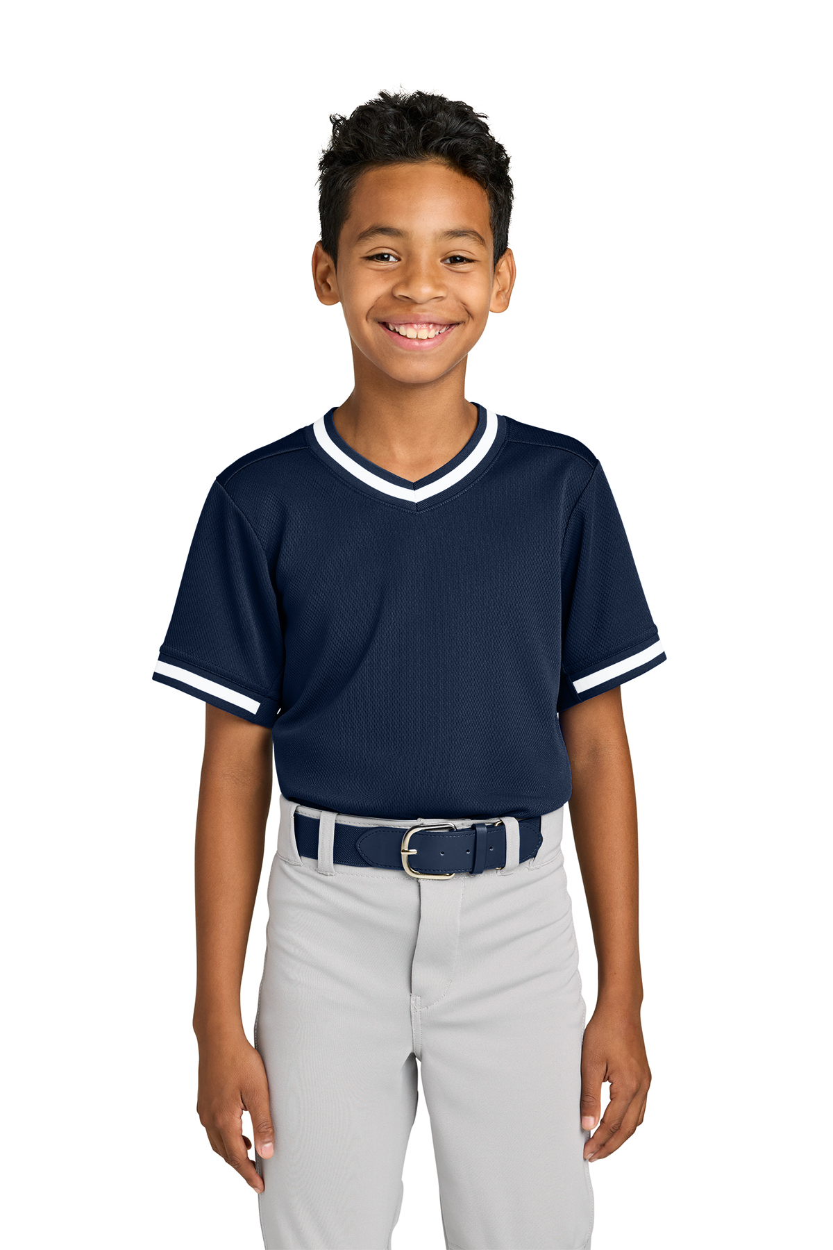 Sport-Tek Youth Tough Mesh V-Neck Baseball Jersey | Product