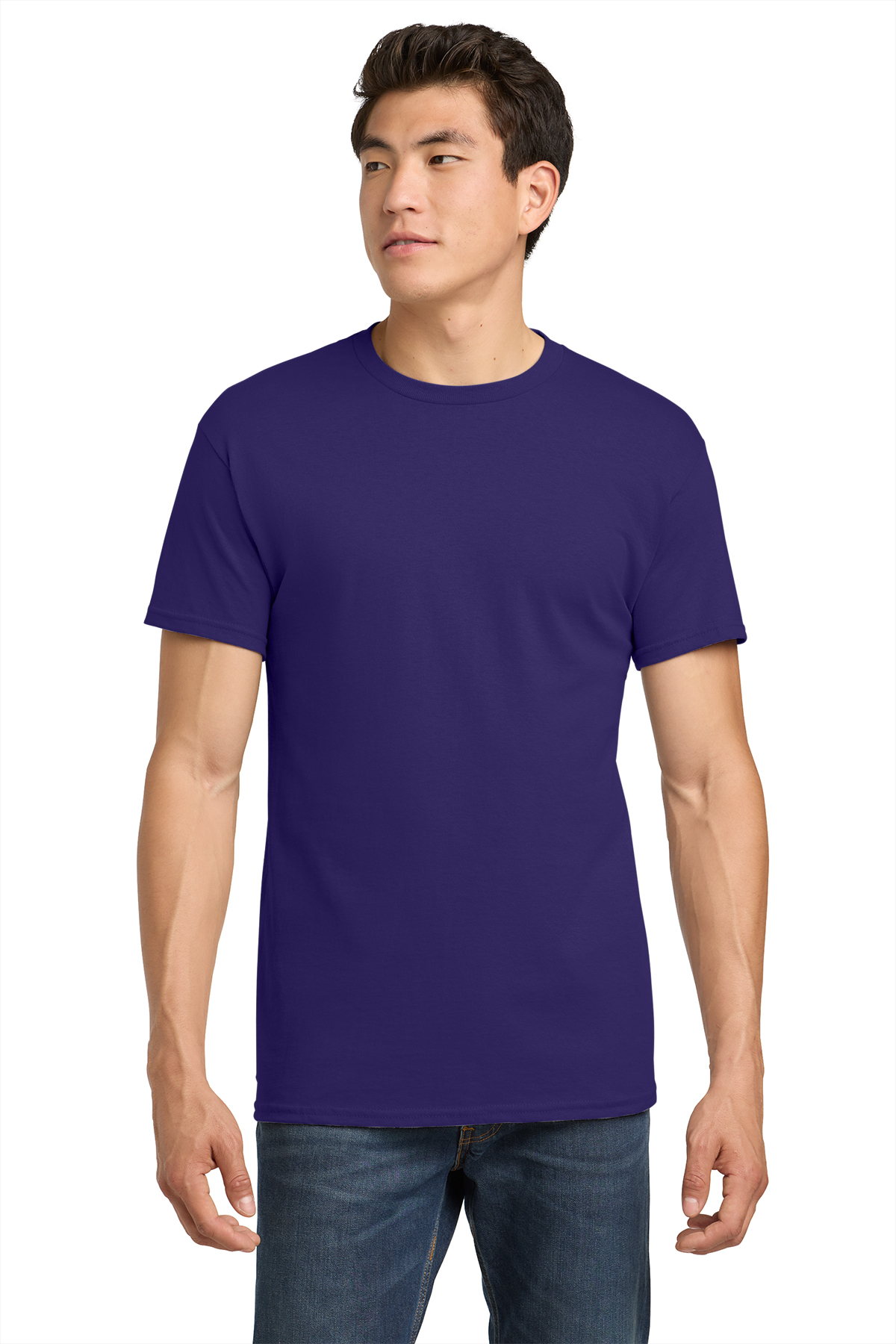 Gildan G500 – Confezione Da 2 T-Shirt Uomo Classiche, 100% Cotone, 150g (Sport Grigio-Viola, M)