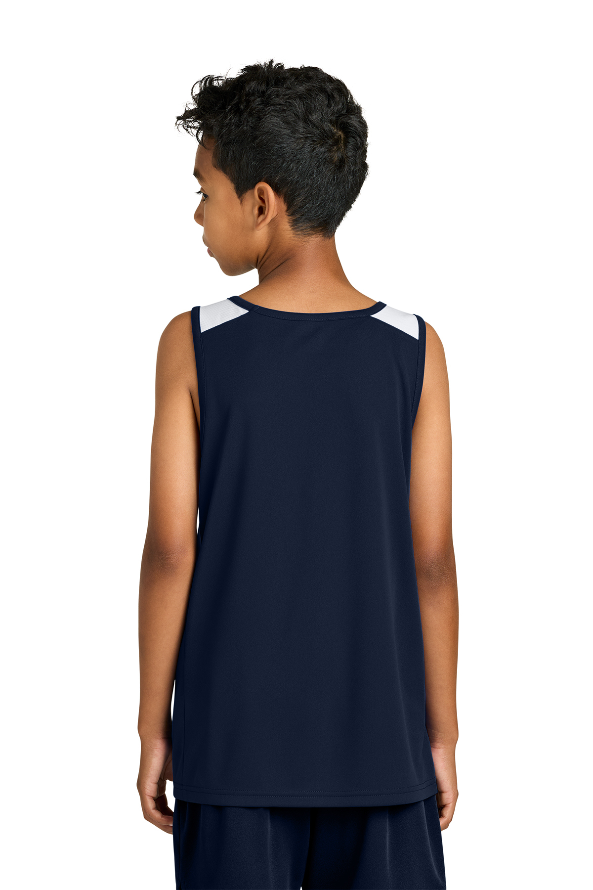 アレソン タンクトップ Uネック 英字YOUTH M 紺 ポリエステル スポーツ Sport-Tek Youth Club Track Tank | Product | Sport-Tek