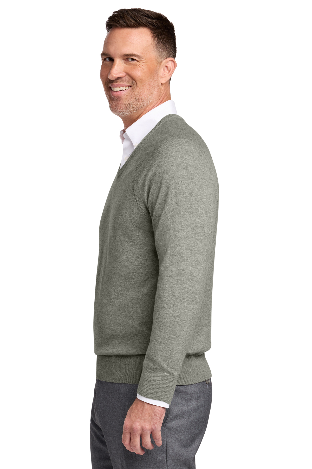 Brooks Brothers Cotton Stretch V-Neck Sweater | Product | Company