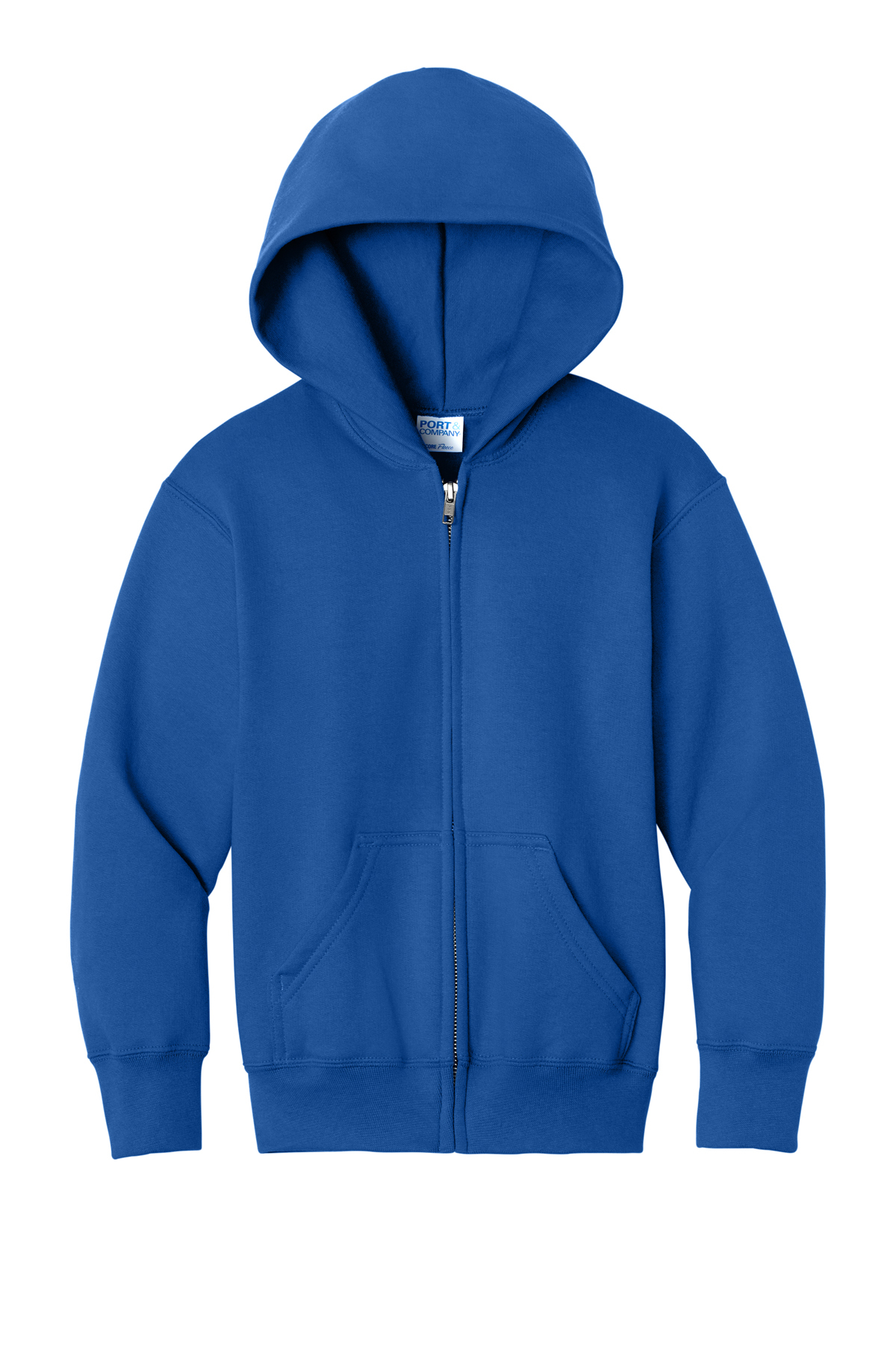 Port & Co Youth Core Fleece Full-Zip Hooded Sweatshirt | Product