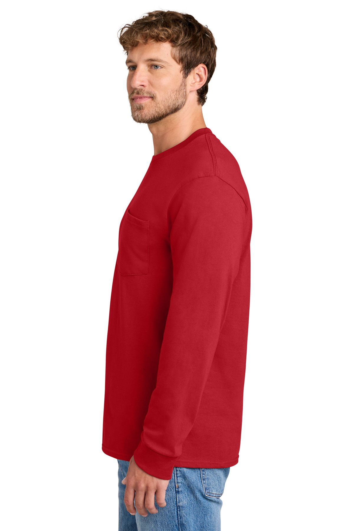 Port & Co Long Sleeve Essential Pocket Tee | Product | SanMar