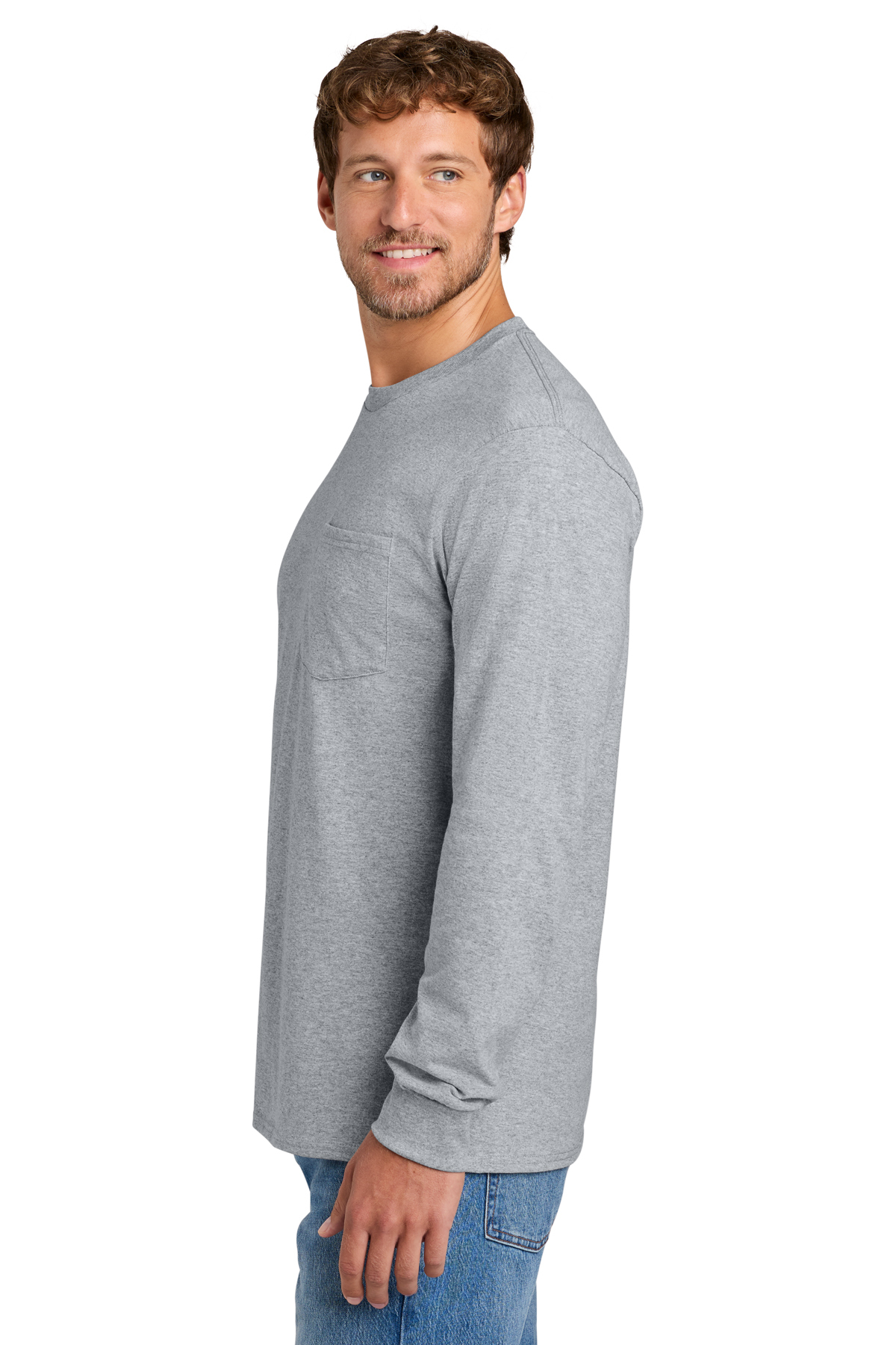 Port & Co Tall Long Sleeve Essential Pocket Tee | Product | Port