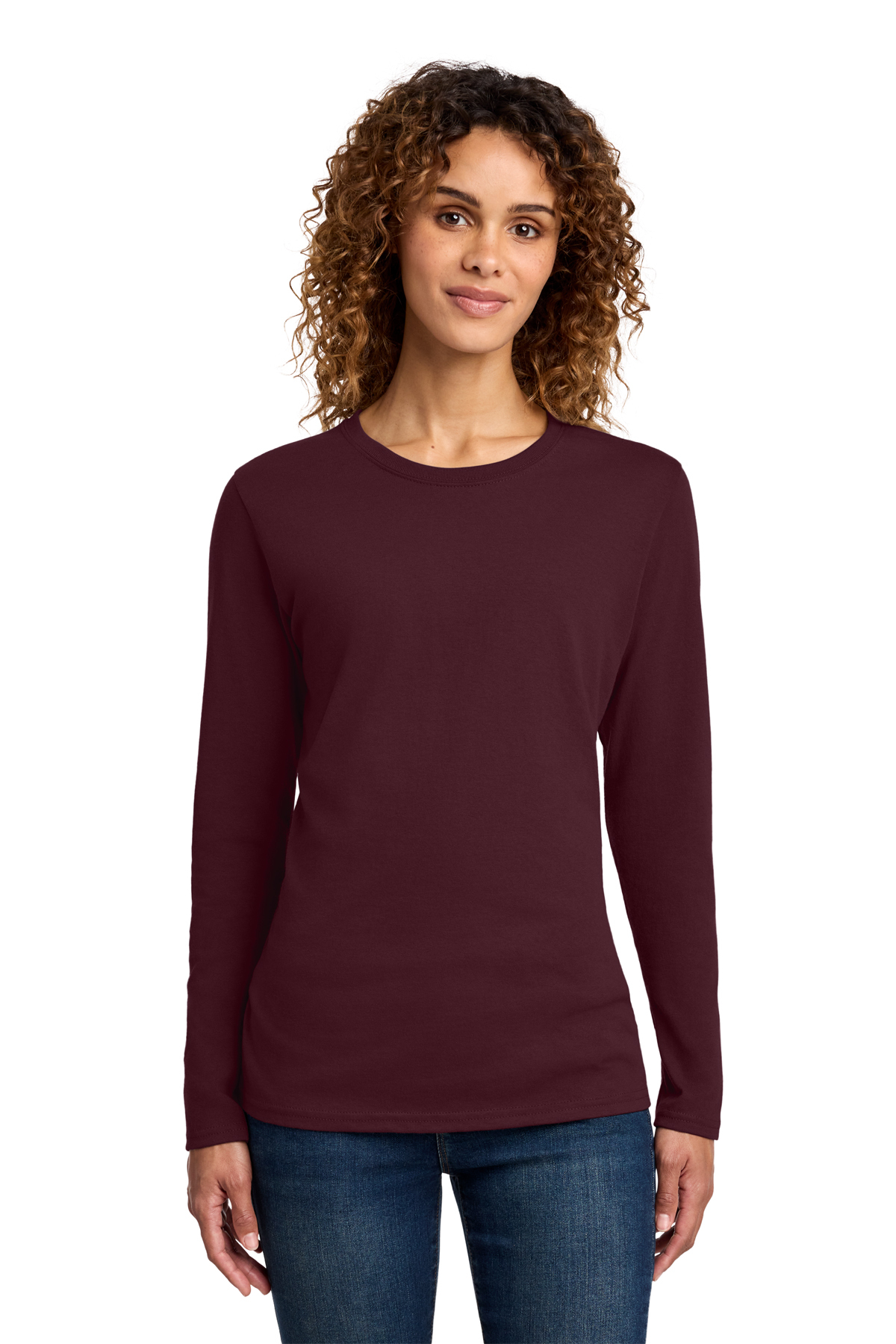 Port & Co Women's Long Sleeve Core Cotton Tee | Product | Port