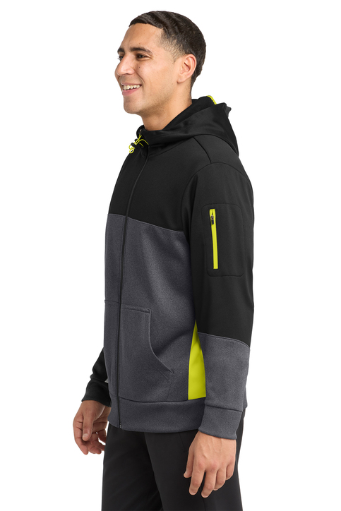 Sport-Tek Tech Fleece Colorblock Full-Zip Hooded Jacket | Product