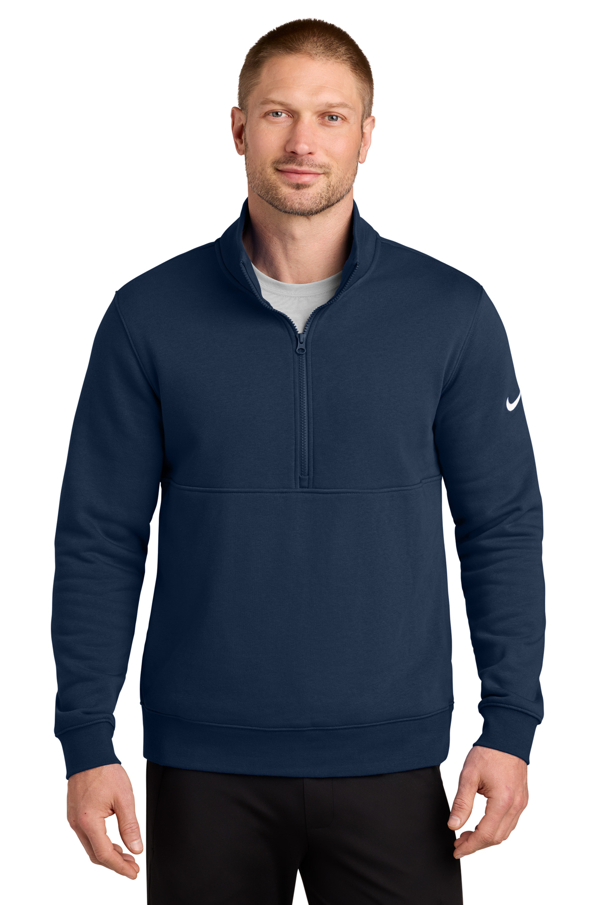 Nike Club Fleece Sleeve Swoosh 1/2-Zip | Product | SanMar