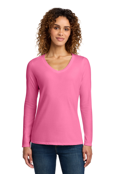 Port & Co Women's Long Sleeve Fan Favorite V-Neck Tee | Product