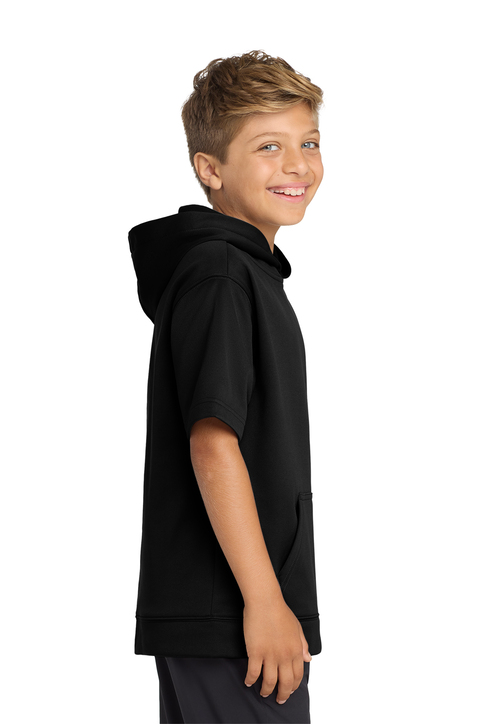 Sport-Tek Youth Sport-Wick Fleece Short Sleeve Hooded Pullover