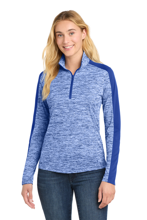 Sport-Tek PosiCharge Electric Heather Colorblock 1/4-Zip Pullover