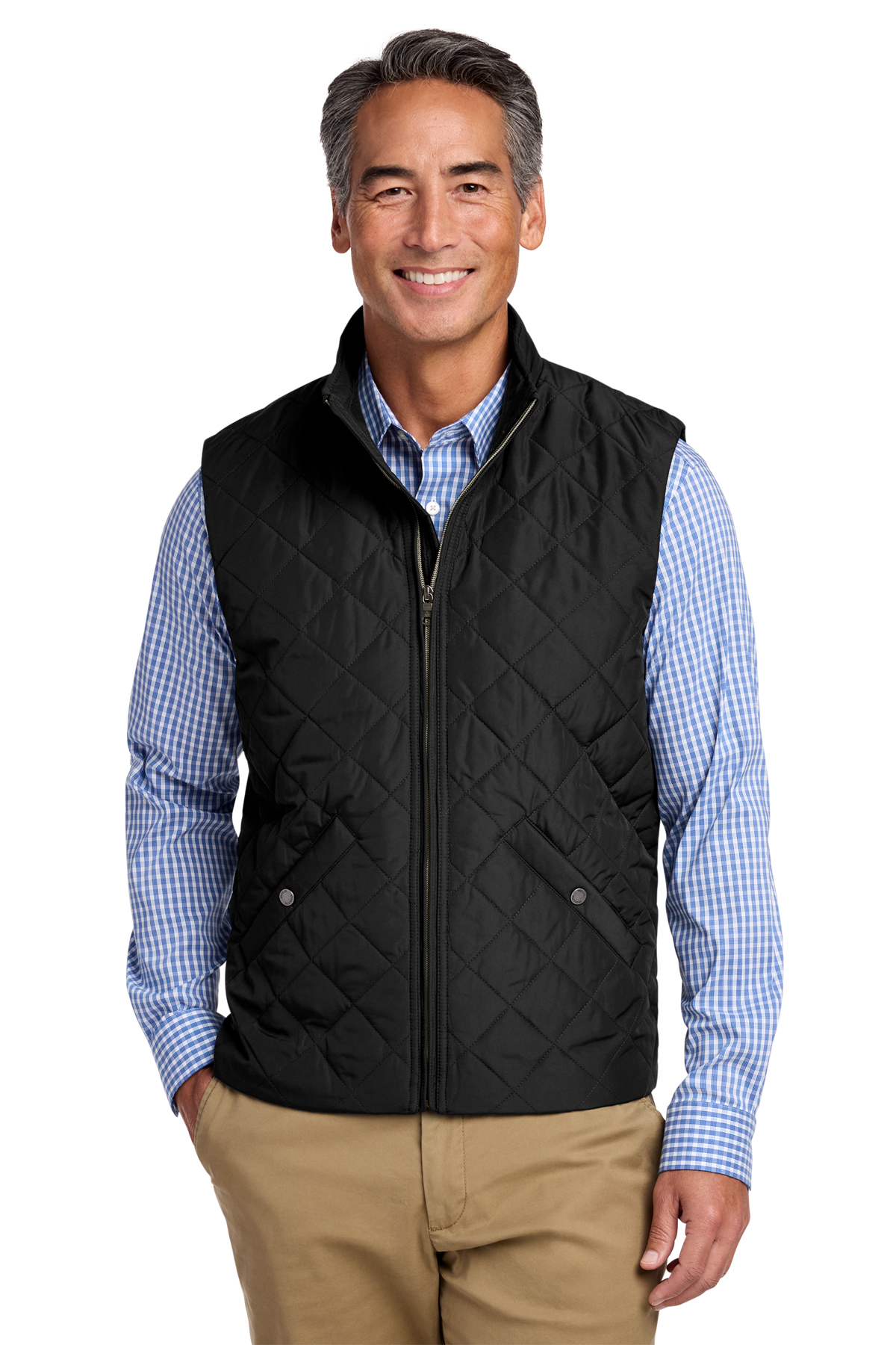Brooks Brothers Quilted Vest in Deep Black