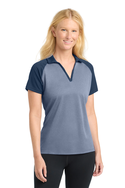 Sport-Tek PosiCharge RacerMesh Raglan Heather Block Polo | Product
