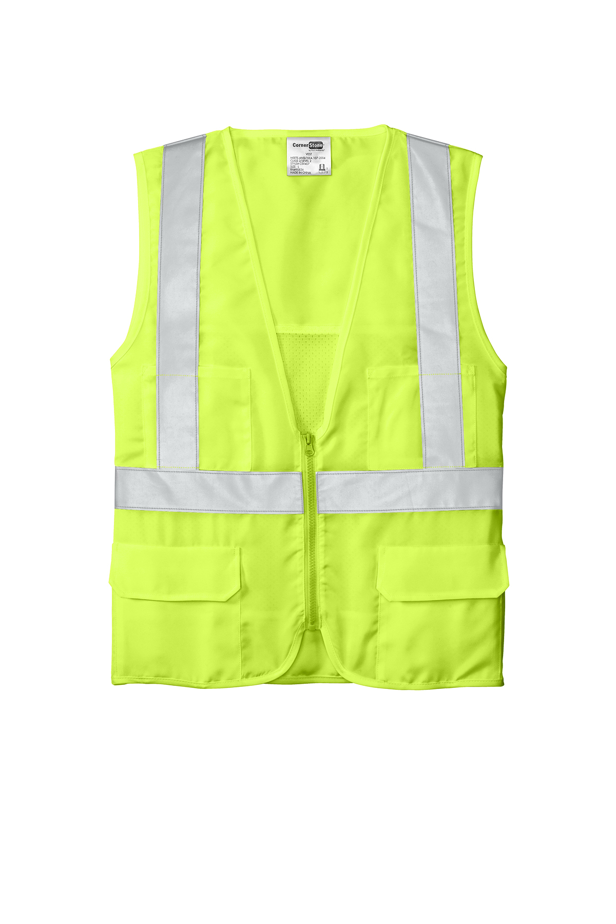 Civil Air Patrol Lime Yellow Reflective Vest for Supervisors - ANSI Class  II Approved