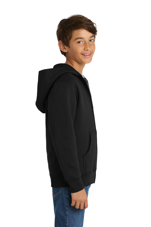 Port & Co Youth Core Fleece Full-Zip Hooded Sweatshirt | Product