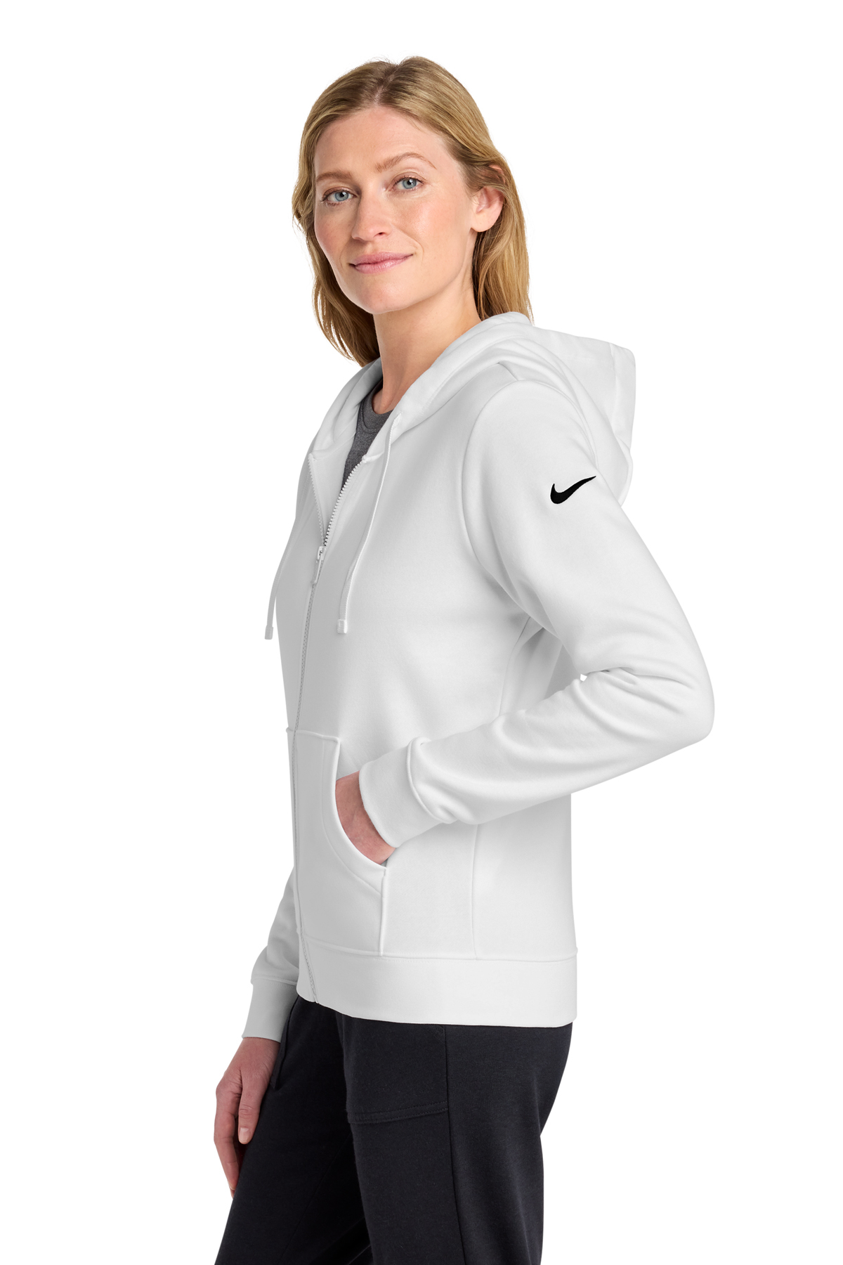 Nike Women's Club Fleece Sleeve Swoosh Full-Zip Hoodie | Product