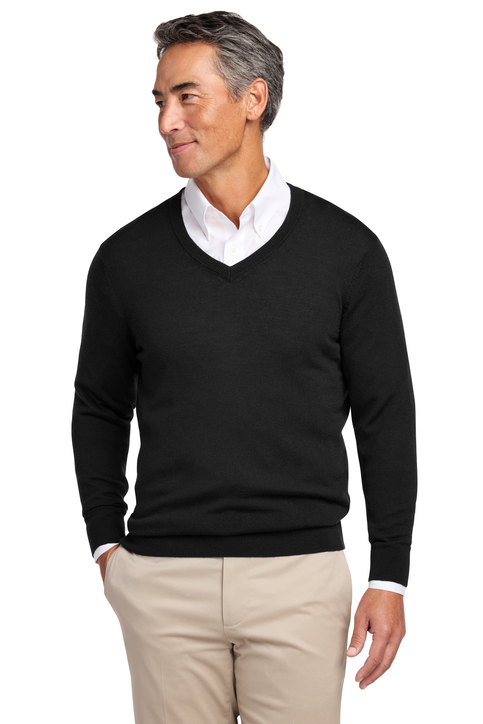 Brooks Brothers Washable Merino V-Neck Sweater | Product | SanMar