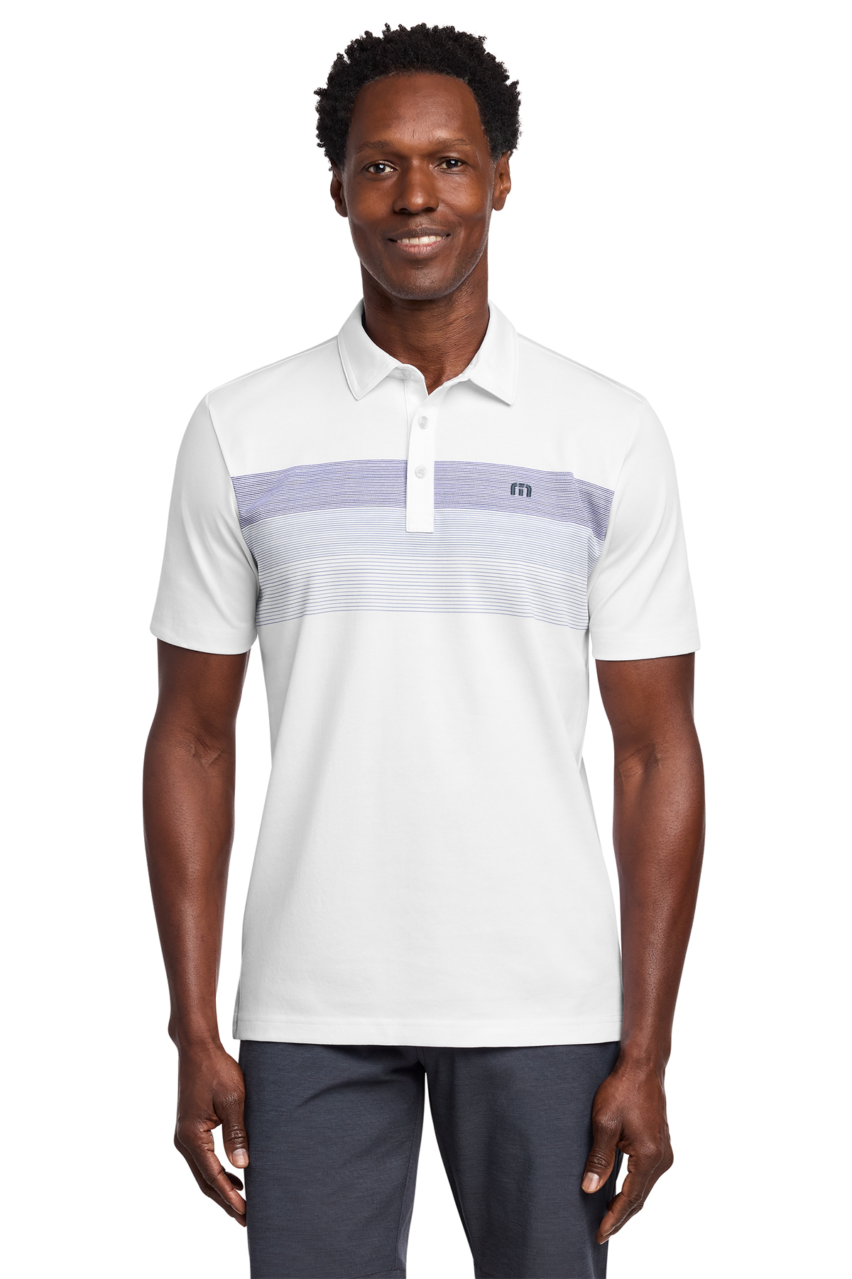 TravisMathew Coastal Chest Stripe Polo | Product | SanMar
