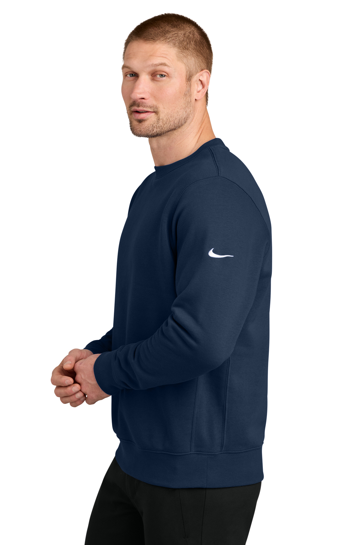 Nike Club Fleece Sleeve Swoosh Crew | Product | SanMar