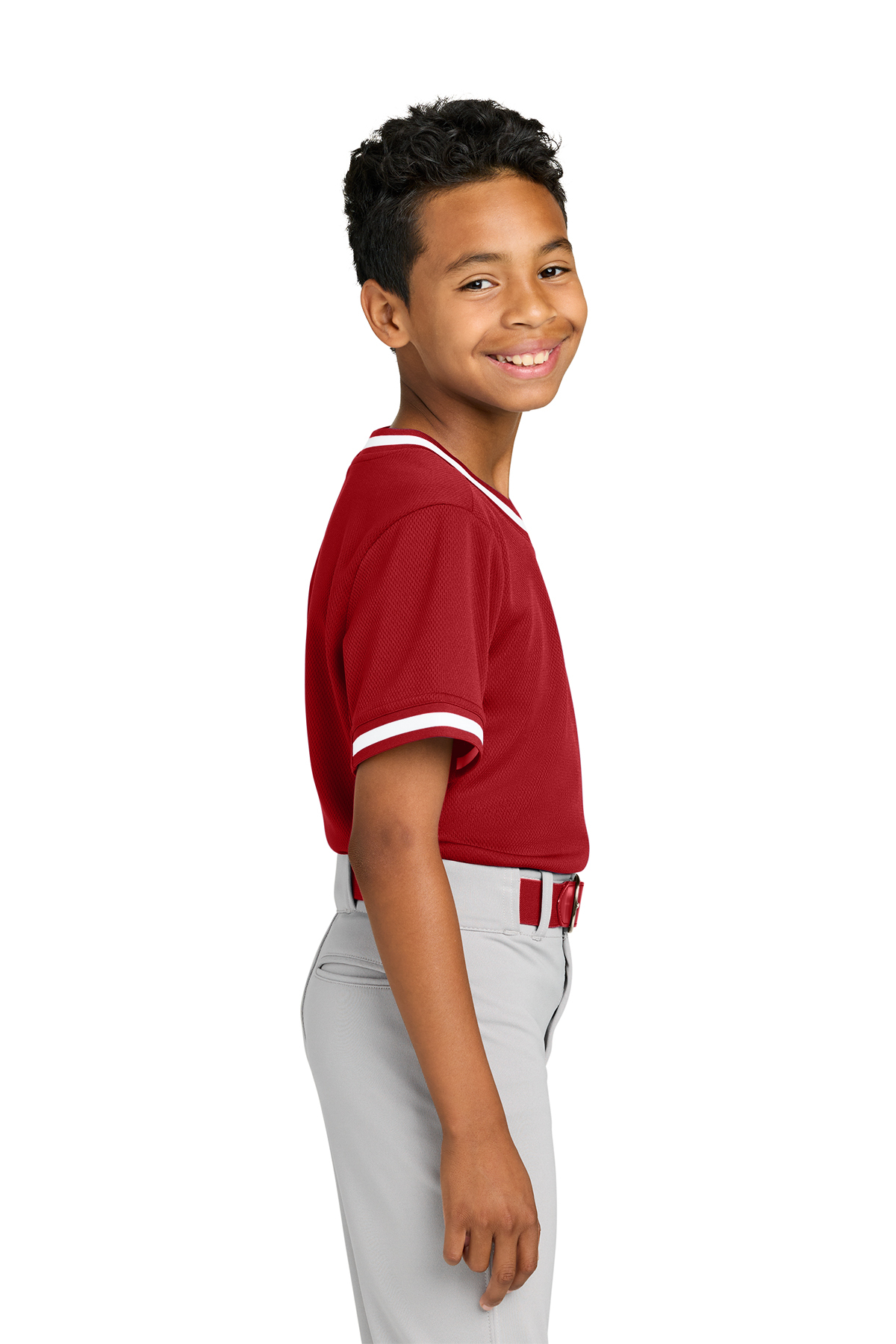 Sport-Tek Youth Tough Mesh V-Neck Baseball Jersey | Product