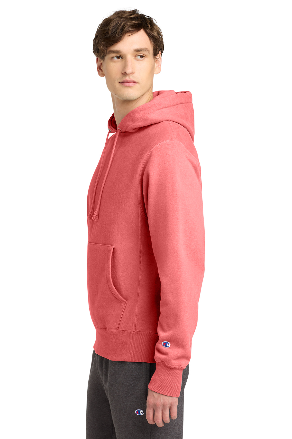 Champion Reverse Weave Garment Dyed Hooded Sweatshirt Product SanMar