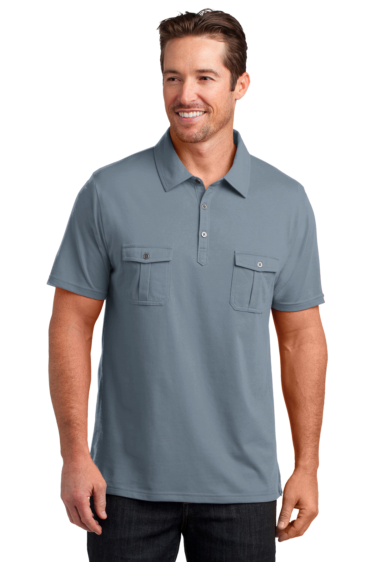 Double pocket polo shirt top