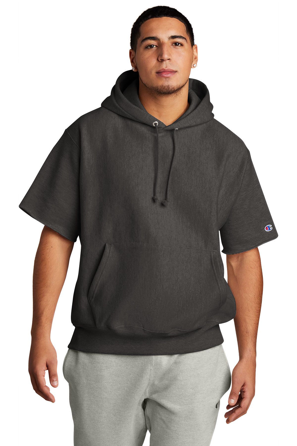 Champion Reverse Weave Short Sleeve Hooded Sweatshirt | Product 
