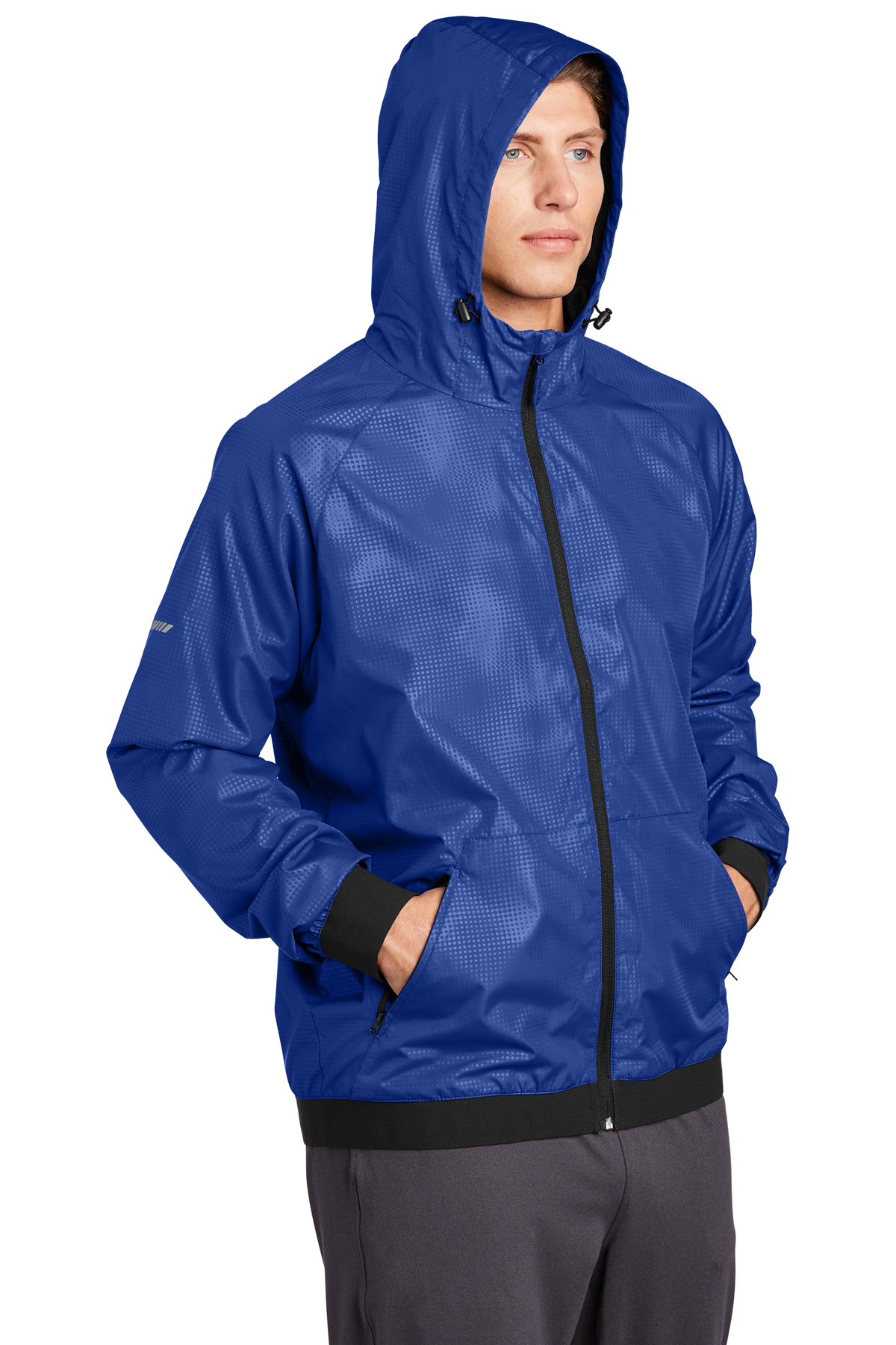 Sport-Tek Embossed Hooded Wind Jacket | Product | SanMar