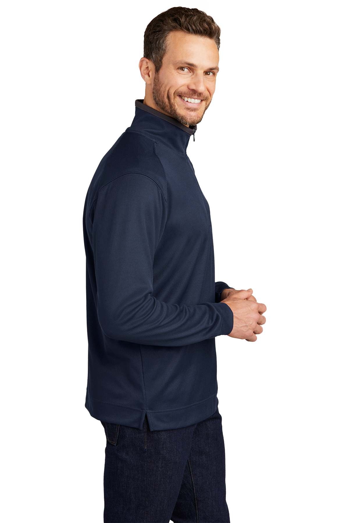 Port Authority Vertical Texture 1 4 Zip Pullover Product Port Authority